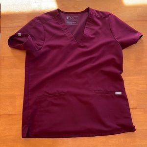 Figs medium burgundy casma three pocket women’s scrub top